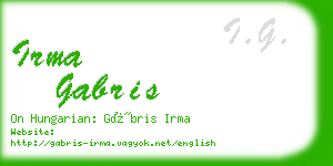 irma gabris business card